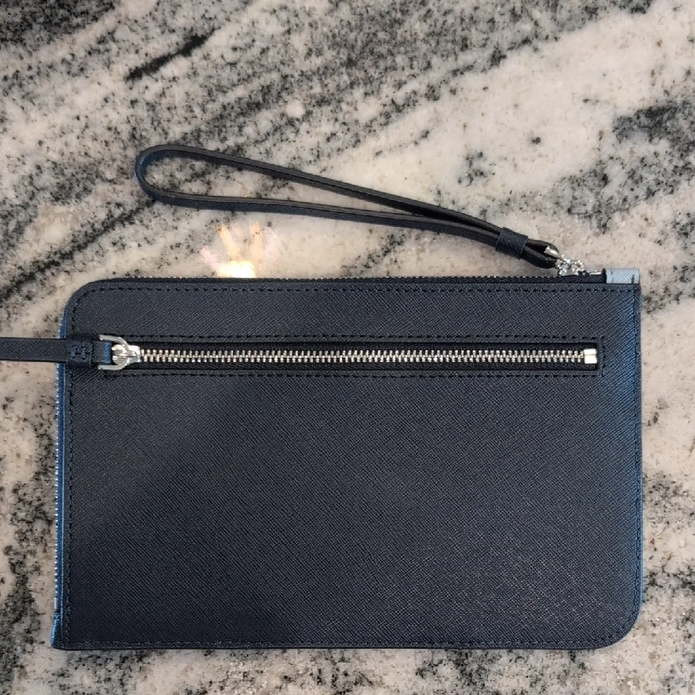 kate spade Black with Light Gray Contrast Zip Wristlet - Picture 5 of 5